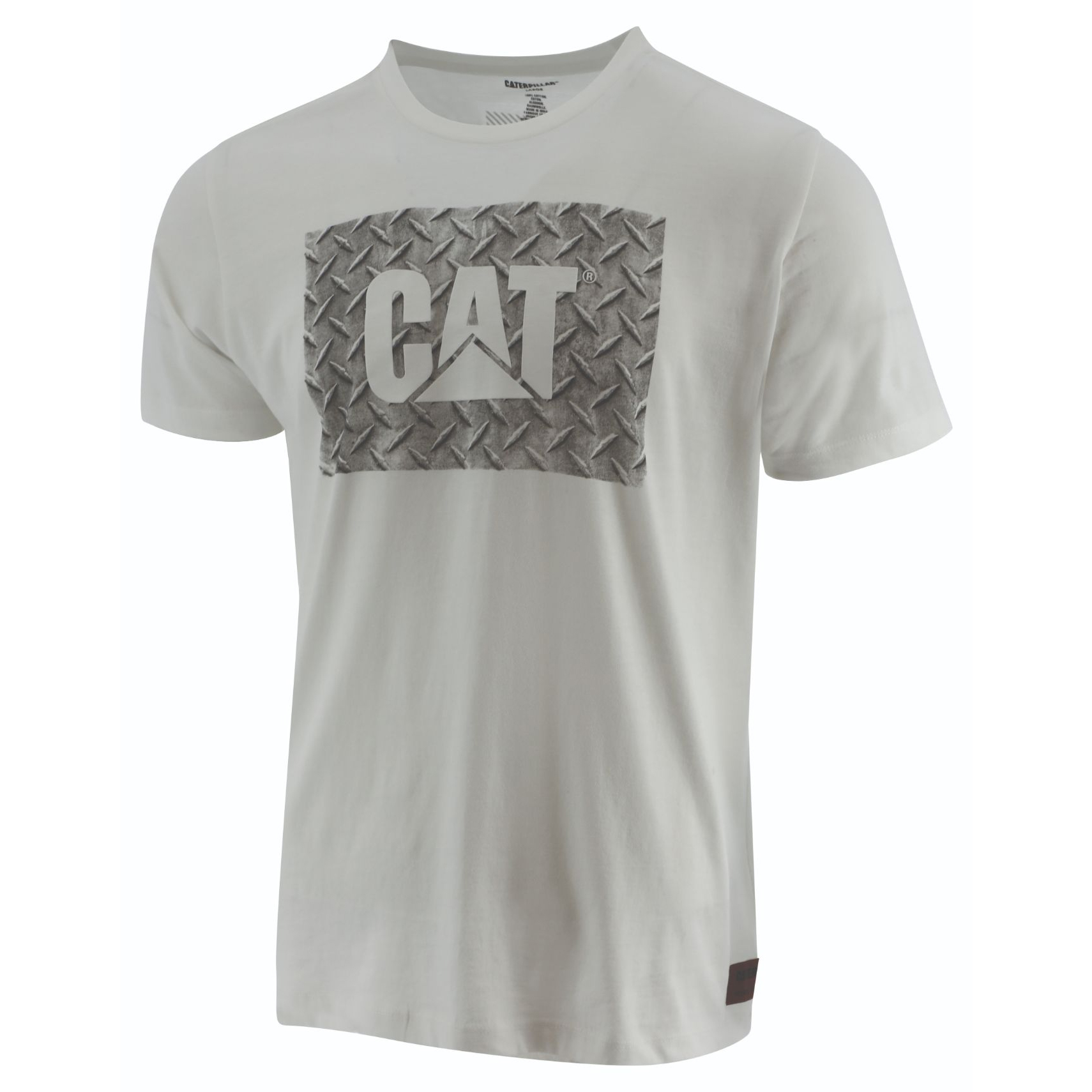 Men's Caterpillar Work Diamond Plate T-Shirts White Ireland HNLC42861